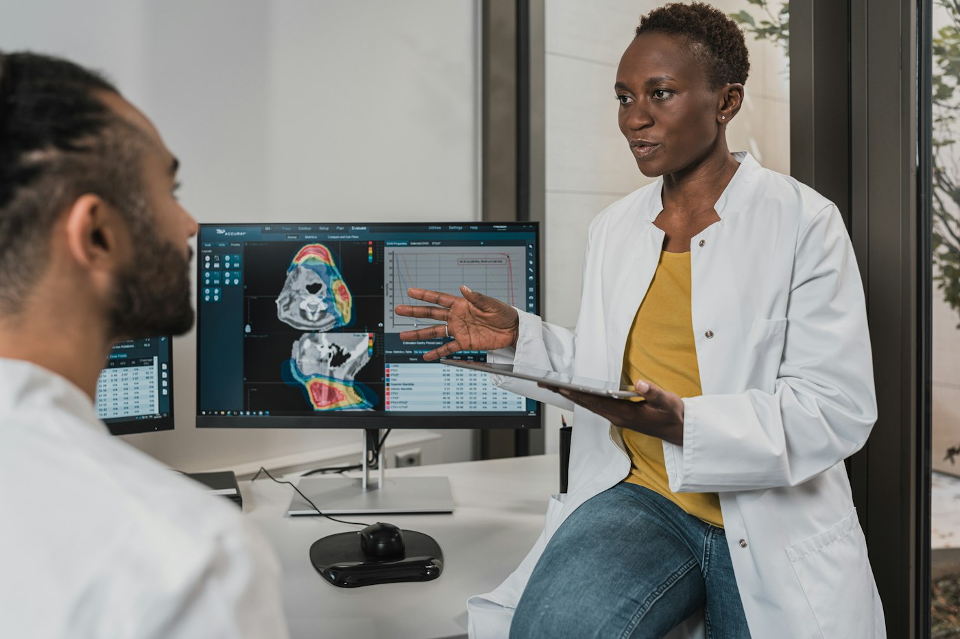 Physician explaining results during a consultation